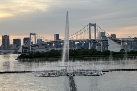 ランステ®のイブニングウォーク 8月：お台場の噴水ショーからレインボーブリッジ（6月リベンジ）